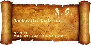 Markovits Oxána névjegykártya
